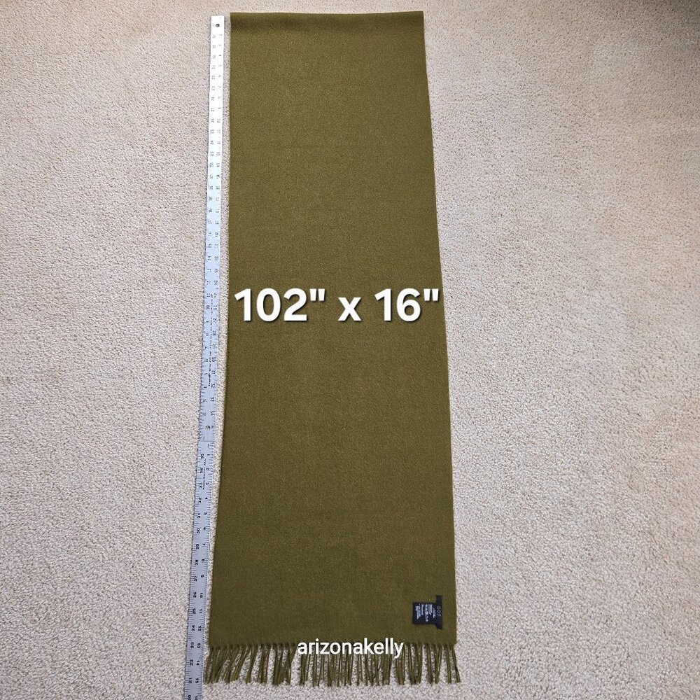 COS Wool Scarf Green Fringe Oblong - Picture 3 of 12